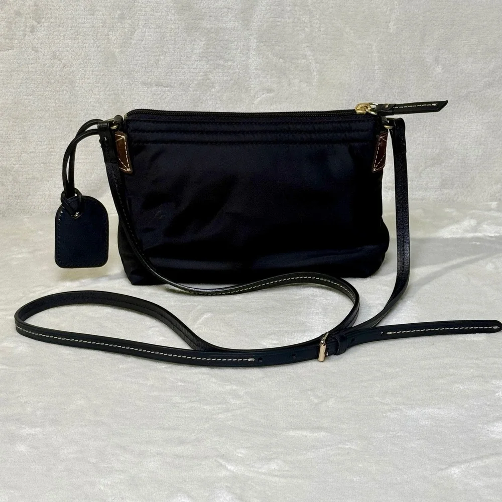 Dooney & Bourke Crossbody Bag Small Black Purse Nylon Leather Pink Preppy Y2K